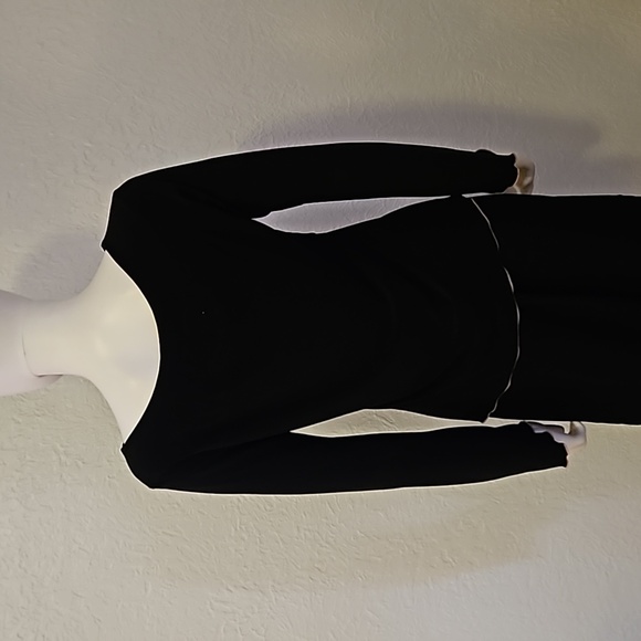 DRESSBARN Coquette Black Pink Floral Long Sleeve Boat Neck Blouse - Picture 5 of 7